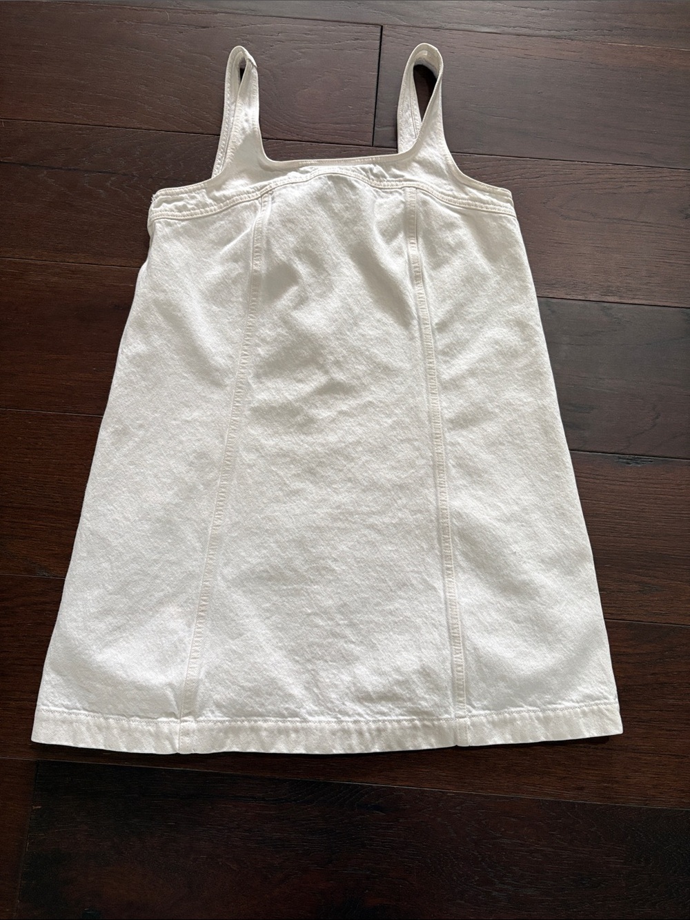 Madewell White Denim A-Line Tank Skirt/ Jumper size 10